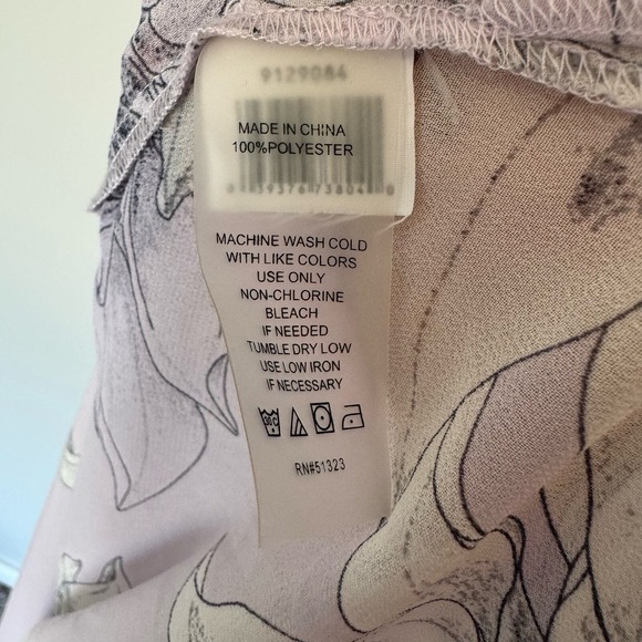 Vince Camuto Floral Tunic Dress Sheer Lavender Floral Print Size M - Picture 8 of 8